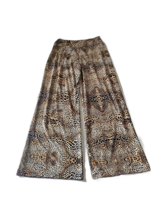 Robert Louis Pants - Robert Louis Bold Animal Print Wide Leg Pants Womens M Leopard Cheetah Palazzo